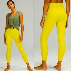 Lululemon arise high rise leggings yellow